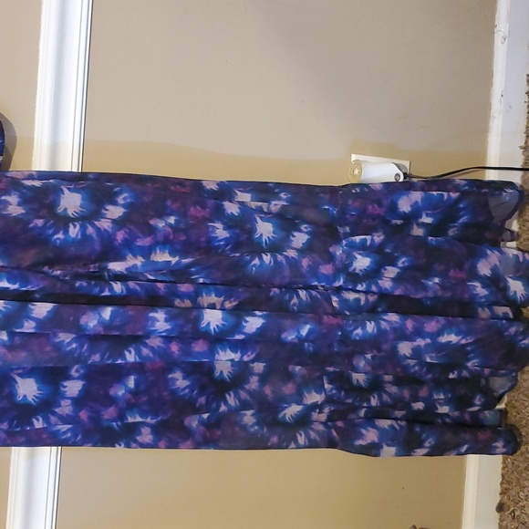Rahi Leila Long Sleeve Cross Front Cutout Purple Tye-Dye Print Size XL NWOT'S - Picture 5 of 12